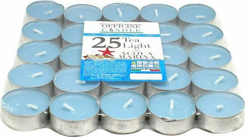 Set 25 Pezzi Candele Azzurre Profumate Fragranza Acqua Marina Tealight Lumini Casa, arredamento e bricolage > Accessori Casa > Candele Profumate Trade Shop italia - Napoli, Commerciovirtuoso.it