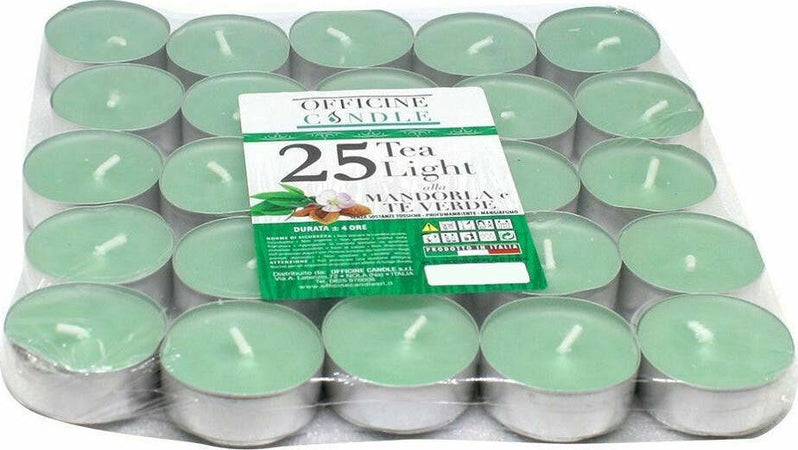 Set 25 Pz Candele Verdi Profumate Fragranza Mandorla E Te Verde Tealight Lumini Casa e cucina/Decorazioni per interni/Candele e portacandele/Candele/Lumini Trade Shop italia - Napoli, Commerciovirtuoso.it