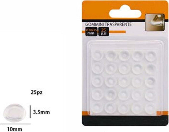 Set 25pz Gommini Adesivi Protezione Pavimenti Trasparenti Rotondi 10x3.5mm 66093 Casa, arredamento e bricolage > Bricolage e fai da te > Minuteria Trade Shop italia - Napoli, Commerciovirtuoso.it