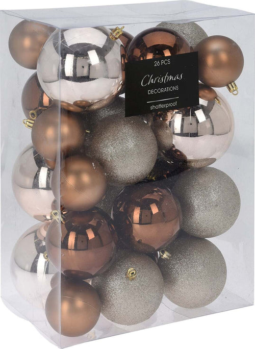 Set 26 Palline per albero di natale Decorazione Natalizia in Polipropilene Beige Tinta Unita Casa e cucina/Decorazioni per interni/Addobbi e decorazioni per ricorrenze/Decorazioni natalizie/Addobbi e decorazioni/Palle e palline MagiediNatale.it - Altamura, Commerciovirtuoso.it