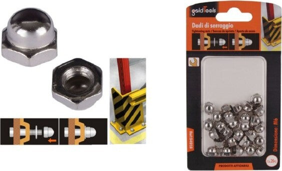 Set-26-Pz-Dado-Dadi-Ciechi-Esagonali-M6-Serraggio-6mm-Per-Chiave-Esagonale-94918