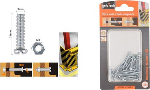 Set 26 Pz Viti Vite Testa A Croce Tonda 3x25mm Con Dadi Dado Esagonale M3 90955 Fai da te/Ferramenta/Chiodi viti ed elementi di fissaggio/Viti/Viti a spalla Trade Shop italia - Napoli, Commerciovirtuoso.it