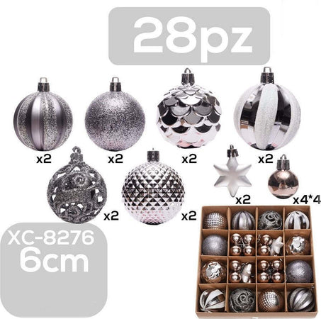 Set 28 Palline Natalizie Decorazioni 6 Cm Addobbi Per Albero Di Natale Xc-8276 Casa, arredamento e bricolage > Prodotti per Feste > Prodotti Natalizi Trade Shop italia - Napoli, Commerciovirtuoso.it