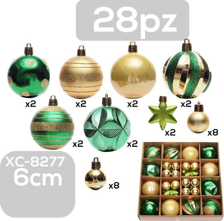 Set 28 Palline Natalizie Decorazioni 6 Cm Addobbi Per Albero Di Natale Xc-8277 Casa, arredamento e bricolage > Prodotti per Feste > Prodotti Natalizi Trade Shop italia - Napoli, Commerciovirtuoso.it