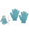 Set 2pezzi Guanti Di Crine Per Doccia Bagno Esfoliante Pelle Corpo Azzurro 79724