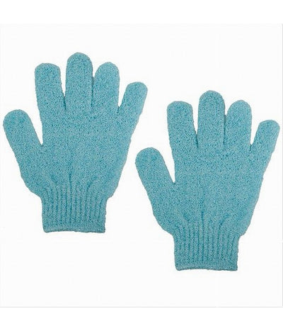 Set 2pezzi Guanti Di Crine Per Doccia Bagno Esfoliante Pelle Corpo Azzurro 79724