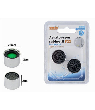 Set 2pz Aeratore Per Rubinetti F22 In Ottone Filtro Rubinetto Lavello Cucina 69170