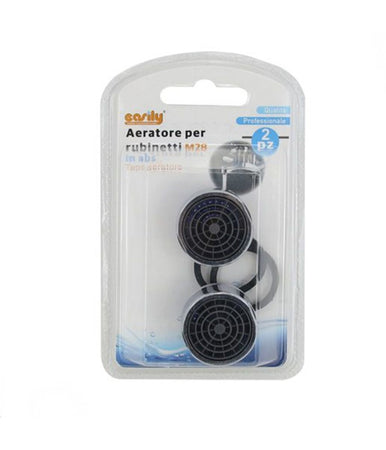 Set 2pz Aeratore Per Rubinetti Filtri Abs 28 Mm Rompigetto M28 Guarnizioni 59037
