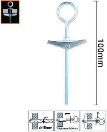 Set 2pz Ancora Farfalla Con Occhiolo Chiuso Acciaio Dado Rondella M5x100mm 57233 Fai da te/Ferramenta/Chiodi viti ed elementi di fissaggio/Bulloni/Bulloni di espansione Trade Shop italia - Napoli, Commerciovirtuoso.it