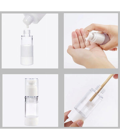 Set 2pz Bottiglia Da Viaggi Vuota Flacone Con Pompa Airless Per Creme 30ml 79406