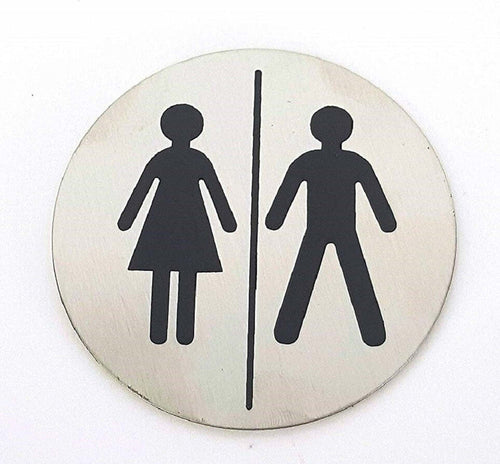 Set 2pz Cartelli Cartello Tondo Adesivo In Metallo Uomo Donna Porta Wc Bagno 6.5cm Cartelli Segnalatori Trade Shop italia - Napoli, Commerciovirtuoso.it