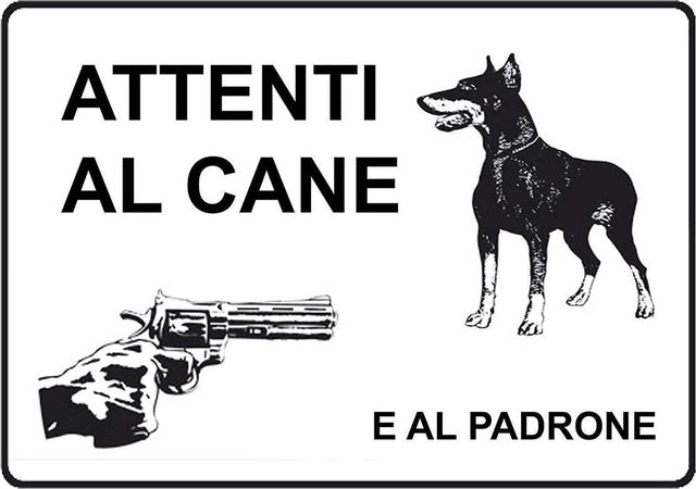SET 2PZ CARTELLO ATTENTI AL CANE E AL PADRONE SEGNALETICA SICUREZZA AVVERTIMENTO  Trade Shop italia - Napoli, Commerciovirtuoso.it