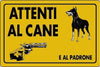 SET 2PZ CARTELLO ATTENTI AL CANE E AL PADRONE SEGNALETICA SICUREZZA AVVERTIMENTO  Trade Shop italia - Napoli, Commerciovirtuoso.it
