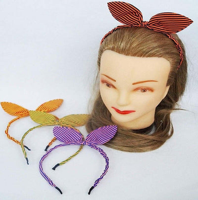 Set 2pz Cerchietti Retro' Righe Orecchie Ferma Capelli Plastica E Tessuto Fascia Bellezza/Cura dei capelli/Accessori styling capelli/Cerchietti e fasce per capelli Trade Shop italia - Napoli, Commerciovirtuoso.it