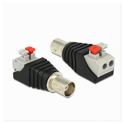 Set 2pz Connettore Adattatore Bnc Femmina 220v Telecamera Videosorveglianza C-045