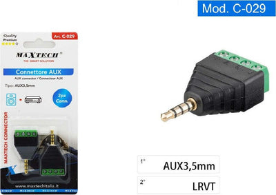 Set 2pz Connettore Aux 3,5 Mm A 4 Poli Pin Terminale A Vite Stereo Audio C-029 Elettronica/Home Audio e Hi-Fi/Accessori/Cavi/Cavi Stereo Jack Trade Shop italia - Napoli, Commerciovirtuoso.it