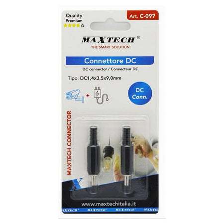 Set 2pz Connettore Dc1,4x3,5x9,0mm Acc Adattatore Telecamere Alimentazione C-097