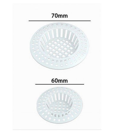 Set 2pz Filtro A Rete Raccogli Rifiuti Scarico Per Lavello Da 6/7cm Bianco 87629