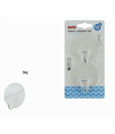 Set 2pz Ganci Adesivi Appendi Strofinacci Asciugamani Accappatoio Bagno Cucina 87756