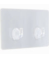 Set 2pz Ganci Adesivi Appendino Doppio Rettangolare Casa Parete Trasparente 87758