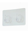 Set 2pz Ganci Adesivi Appendino Doppio Rettangolare Casa Parete Trasparente 87758