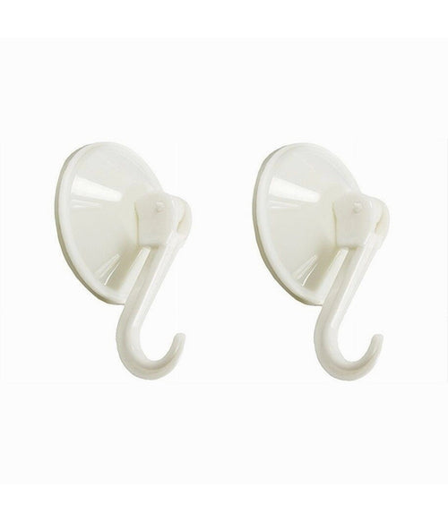 Set 2pz Ganci Appendini Parete A Ventosa Cucina Bagno Attaccapanni Bianchi 59673