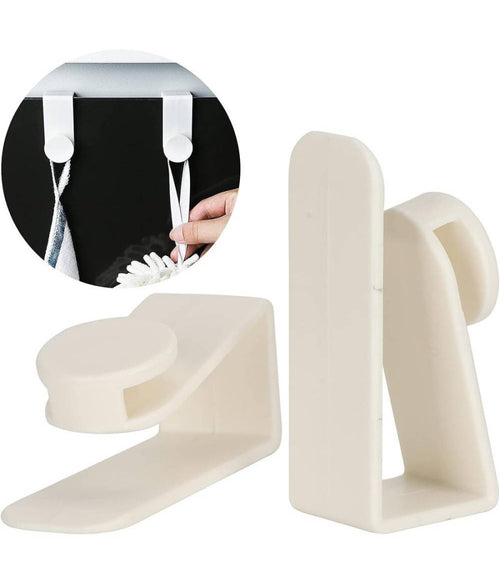 Set 2pz Ganci Per Porta Armadio Portatili Per Appendere Oggetti Casa Bianco 87359