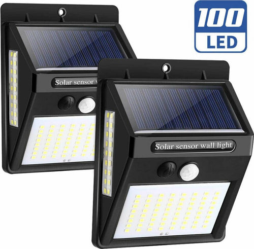 Set 2pz Lampada Faro Led Solare Faretto Sensore Movimento Luce Esterno Giardino Illuminazione/Illuminazione per esterni/Proiettori Trade Shop italia - Napoli, Commerciovirtuoso.it