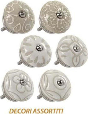 Set 2pz Pomelli In Ceramica Mobili Multiuso Pomello 40mm Decori Assortiti 843044 Fai da te/Ferramenta/Minuteria per mobili/Manopole Trade Shop italia - Napoli, Commerciovirtuoso.it
