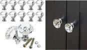 Set-2pz-Pomello-Cristallo-Argento-25x30mm-Maniglia-Plastica-Per-Mobili-Cassetto-Viti
