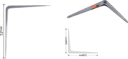Set 2pz Reggimensola Supporto Staffa Triangolo Mensola Metallo 25cm Grigio 91264 Fai da te/Ferramenta/Staffe e supporti per mensole Trade Shop italia - Napoli, Commerciovirtuoso.it