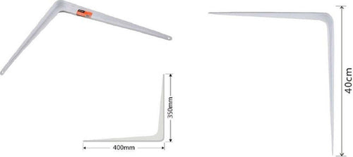 Set 2pz Reggimensola Supporto Staffa Triangolo Mensola Metallo 40cm Bianca 91259 Fai da te/Ferramenta/Staffe e supporti per mensole Trade Shop italia - Napoli, Commerciovirtuoso.it