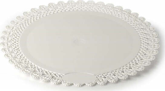 Set 2pz. Vassoio Trama Trinato Bianco 28cm Rotondo Piatto Sotto Dolci Trasporto Casa e cucina/Teglie da forno e accessori per pasticceria/Accessori e utensili per pasticceria/Porta torta Trade Shop italia - Napoli, Commerciovirtuoso.it