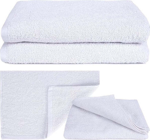 Set-3-Asciugami-Telo-Doccia-Bagno-Per-Hotel-Albergo-Bianco-100%-Cotone-100x150cm