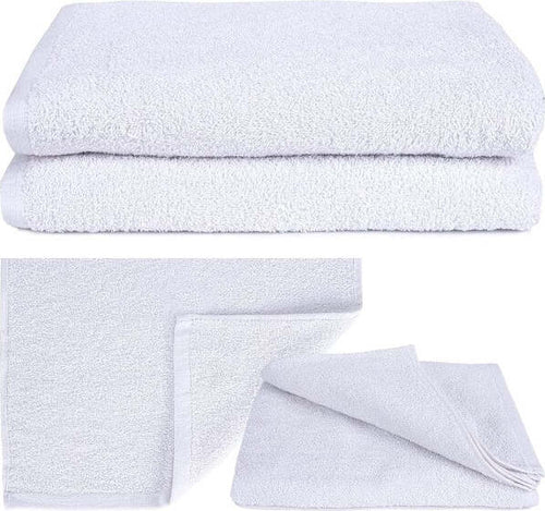 Set-3-Asciugami-Telo-Doccia-Bagno-Per-Hotel-Albergo-Bianco-100%-Cotone-100x150cm