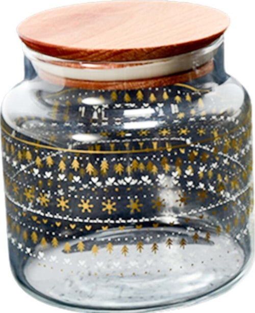 Set 3 barattoli in vetro con tappo in legno, decorazione da Ø 9.5 x 11 cm Casa e cucina/Decorazioni per interni/Addobbi e decorazioni per ricorrenze/Decorazioni natalizie/Oggettistica MagiediNatale.it - Altamura, Commerciovirtuoso.it