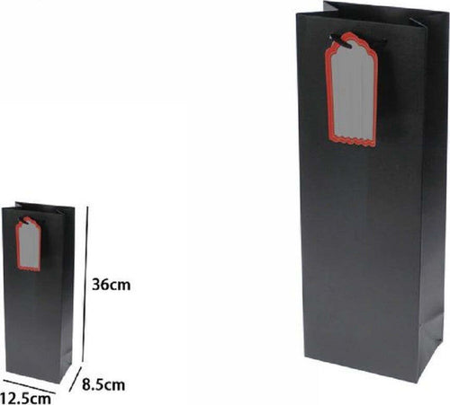 Set 3 Buste Borsa Regalo Sacchetto Targhetta Bottiglie 36x12.5x8.5cm 69891 Nera Casa e cucina/Hobby creativi/Articoli per confezioni regalo/Sacchetti da regalo Trade Shop italia - Napoli, Commerciovirtuoso.it