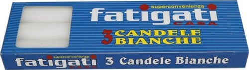 Set 3 Candele Steariche Candela Votiva In Cera Bianche Lunghe 18x2cm Decorazioni Casa e cucina/Decorazioni per interni/Candele e portacandele/Candele/Candele a colonna Trade Shop italia - Napoli, Commerciovirtuoso.it