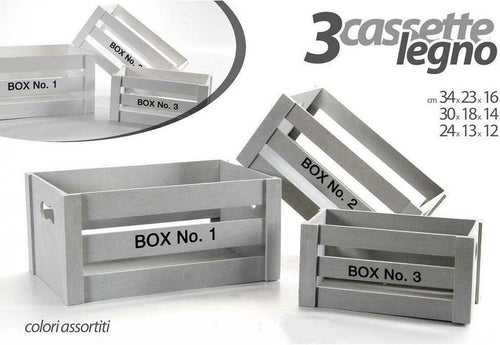 Set 3 Cassette Box Scatole In Legno Decorate 16/14/10cm Colori Assortiti 763700 Casa e cucina/Organizzazione interni/Contenitori ceste e cestini/Cestini portaoggetti/Cestini da scaffale Trade Shop italia - Napoli, Commerciovirtuoso.it