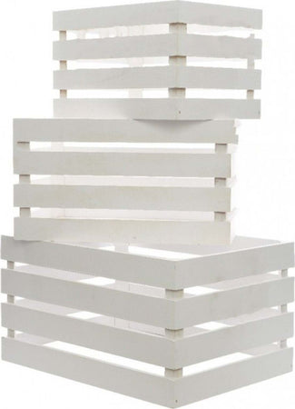 Set 3 Cassette decorative in Legno Bianco per decorazioni natalizie o presepe Casa e cucina/Decorazioni per interni/Addobbi e decorazioni per ricorrenze/Decorazioni natalizie/Oggettistica MagiediNatale.it - Altamura, Commerciovirtuoso.it