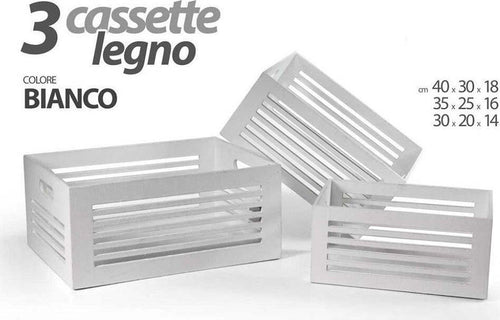 Set 3 Cassette Legno Centrotavola Arredo Moderno Classico H18/16/14cm Bianco 799594 Fai da te/Materiale elettrico/Cablaggio di superficie/Tubi Trade Shop italia - Napoli, Commerciovirtuoso.it