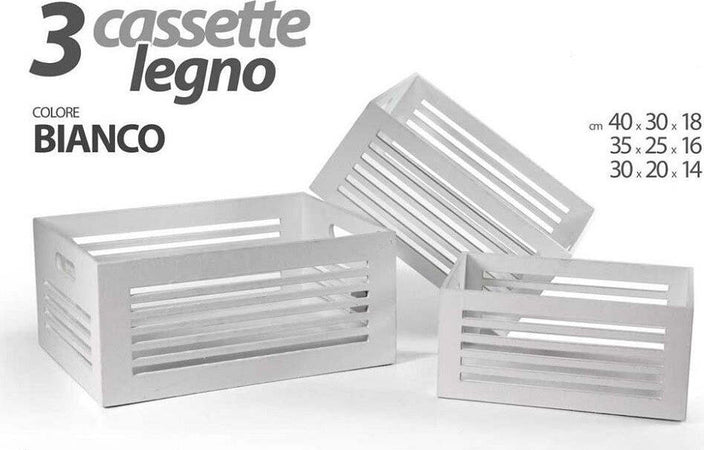 Set 3 Cassette Legno Centrotavola Arredo Moderno Classico H18/16/14cm Bianco 799594 Fai da te/Materiale elettrico/Cablaggio di superficie/Tubi Trade Shop italia - Napoli, Commerciovirtuoso.it