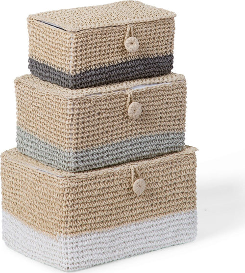 Set 3 Cesti Portaoggetti Childhome Paglia Casa e cucina/Organizzazione interni/Contenitori ceste e cestini/Cestini portaoggetti/Cestini da scaffale La Casa Del Bebè - Napoli, Commerciovirtuoso.it