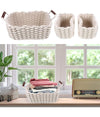Set 3 Cestini Intrecciati In Corda Cesto Portaoggetti Organizza Decora Casa 10634