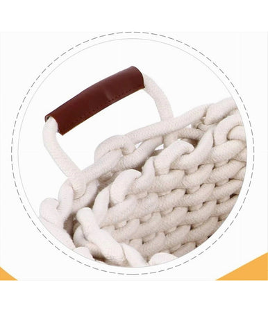 Set 3 Cestini Intrecciati In Corda Cesto Portaoggetti Organizza Decora Casa 10634