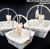 Set-3-Cestini-Natalizi-Quadrati-In-Vimini-E-Tessuto-Diametro-38/33/28-Cm-Grigio