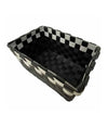 Set 3 Cestini Portaoggetti Organizer Tessuto Bagno Rettangolari Nero Bianco 59079