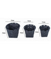 Set 3 Cestini Rotondi Porta Oggetti Tessuto Grigio Scuro Bagno Casa Cucina 79044