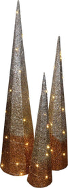 Set 3 coni luminosi color bianco caldo uso interno ed esterno decorazione natalizia Casa e cucina/Decorazioni per interni/Addobbi e decorazioni per ricorrenze/Decorazioni natalizie/Luci natalizie/Catene luminose per esterni MagiediNatale.it - Altamura, Commerciovirtuoso.it