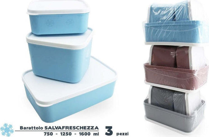 Set 3 Contenitori Barattolo Salvafreschezza Alimenti Cibi Freezer Ermetico 947676 Casa, arredamento e bricolage > Cucina > Barattoli e Contenitori Trade Shop italia - Napoli, Commerciovirtuoso.it